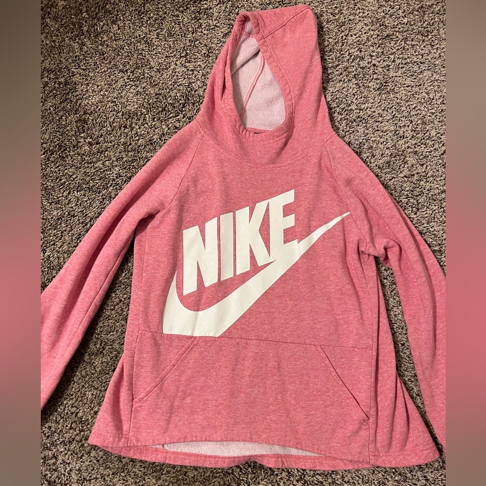 pink nike hoodie, big kids size large